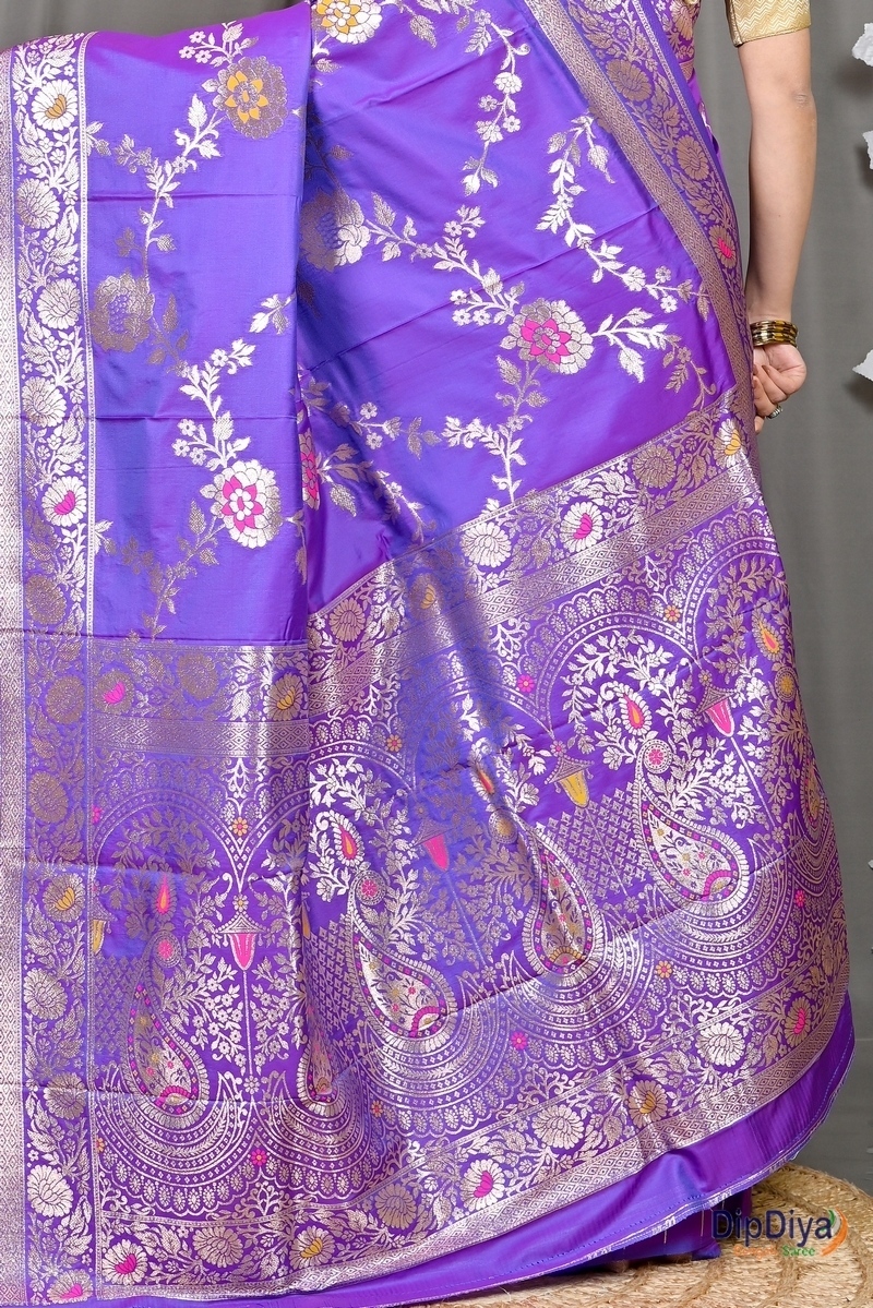 Lavender Cotton Silk Parosha Kathan Saree (509)